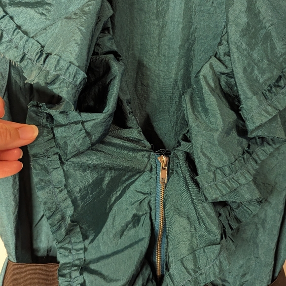 Urban Mango teal blue ruffle front dress with elastic belt size large - Picture 8 of 11